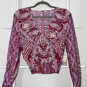 FREE PEOPLE - red/pink patterned long sleeve